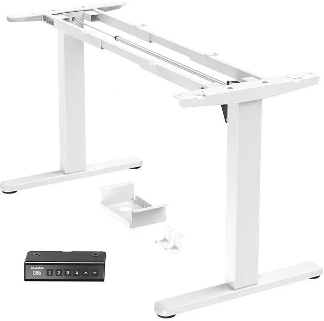 Main image of Standing Desk Frame with 220lbs Powerful Brushless Motor, Double Crossbeam Structure, Thick Adjustable Desk Legs, for Max 35.4 x 86.6 Desktop, for Home Office, White Frame Only