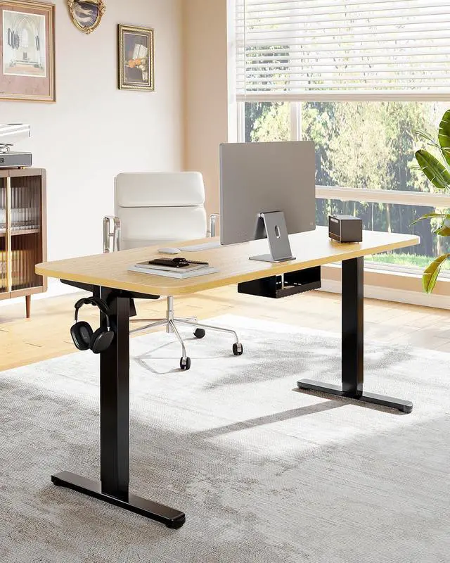 Alt view image 2 of 7 - Standing Desk Frame with 220lbs Powerful Brushless Motor, Double Crossbeam Structure, Thick Adjustable Desk Legs, for Max 35.4 x 86.6 Desktop, for Home Office, Black Frame Only