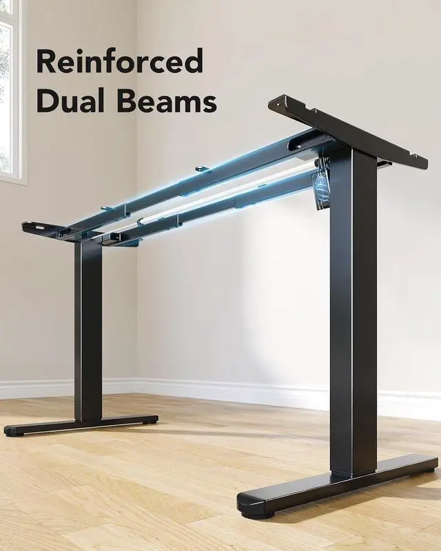 Alt view image 4 of 7 - Standing Desk Frame with 220lbs Powerful Brushless Motor, Double Crossbeam Structure, Thick Adjustable Desk Legs, for Max 35.4 x 86.6 Desktop, for Home Office, Black Frame Only