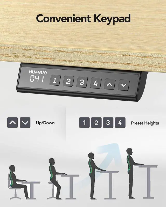 Alt view image 7 of 7 - Standing Desk Frame with 220lbs Powerful Brushless Motor, Double Crossbeam Structure, Thick Adjustable Desk Legs, for Max 35.4 x 86.6 Desktop, for Home Office, Black Frame Only