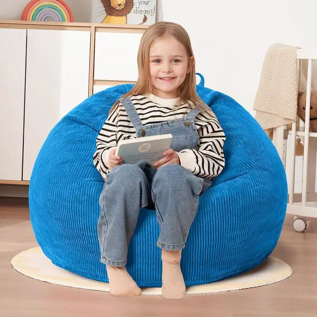 Main image of 2FT Bean Bag Chair,Giant Bean Bag Chairs for Teens Adults,Big Bean Bags with Memory Foam Filled, Large Beanbag Chairs with Soft Corduroy Cover-Blue