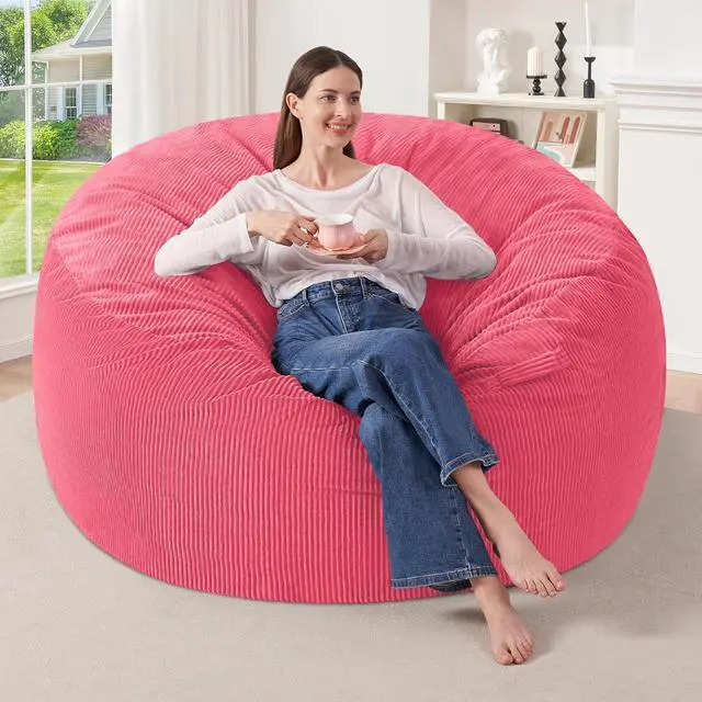 Main image of 4FT Bean Bag Chair,Giant Bean Bag Chairs for Adults,Big Bean Bags with Memory Foam Filled, Large Beanbag Chairs with Soft Corduroy Cover-Pink