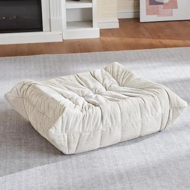 Main image of Bean Bag Ottoman,Foot Rest,Fireside Chair Memory Foam Lazy Bean Bag Sofa for Living Room,Bedroom,Dorm,Office (Ottoman-Beige)