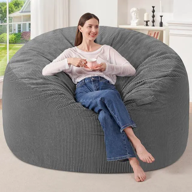 Main image of 6FT Bean Bag Chair,Giant Bean Bag Chairs for Adults,Big Bean Bags with Memory Foam Filled, Large Beanbag Chairs with Soft Corduroy Cover