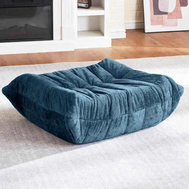 Main image of Bean Bag Ottoman,Foot Rest,Fireside Chair Memory Foam Lazy Bean Bag Sofa for Living Room,Bedroom,Dorm,Office (Ottoman-Navy Blue)