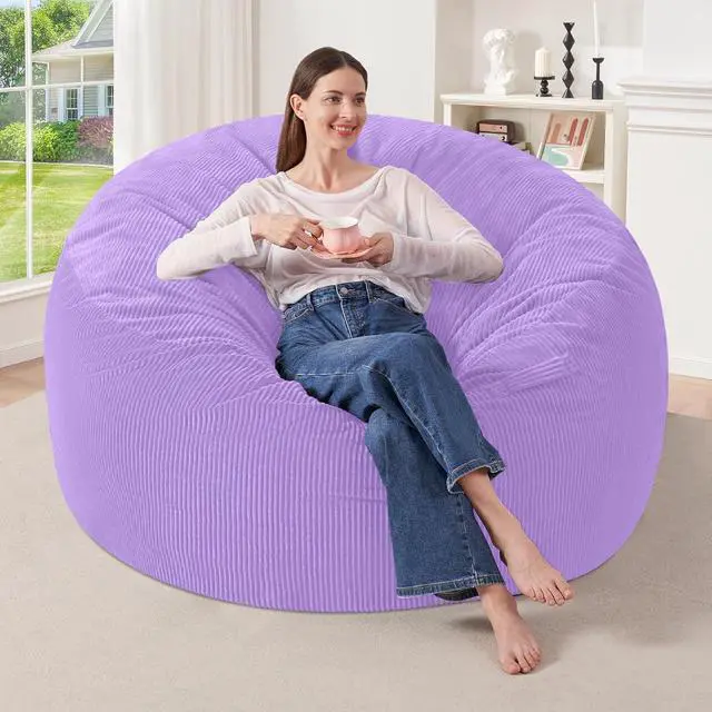 Main image of 3FT Bean Bag Chair,Giant Bean Bag Chairs for Adults,Big Bean Bags with Memory Foam Filled, Large Beanbag Chairs with Soft Corduroy Cover-Purple
