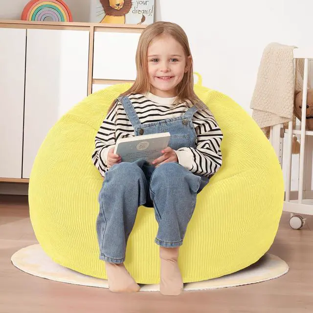 Main image of 2FT Bean Bag Chair,Giant Bean Bag Chairs for Teens Adults,Big Bean Bags with Memory Foam Filled, Large Beanbag Chairs with Soft Corduroy Cover-Yellow