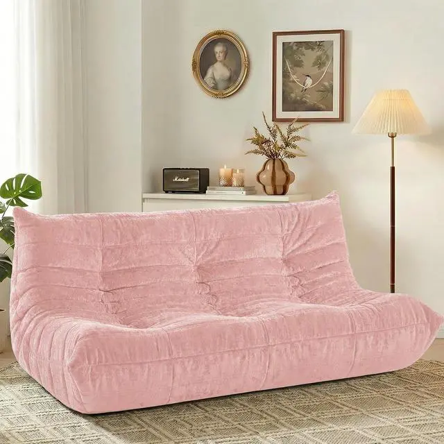 Main image of Bean Bag Chair, Giant Bean Bag Chairs for Adults, 3 Seater Fireside Chair, Lazy Large Floor Bean Bag Sofa for Living Room, Bedroom, Dorm, Office (Pink)