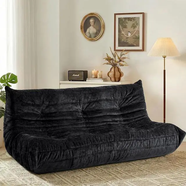 Main image of Bean Bag Chair, Giant Bean Bag Chairs for Adults, 3 Seater Fireside Chair, Lazy Large Floor Bean Bag Sofa for Living Room, Bedroom, Dorm, Office (Black)