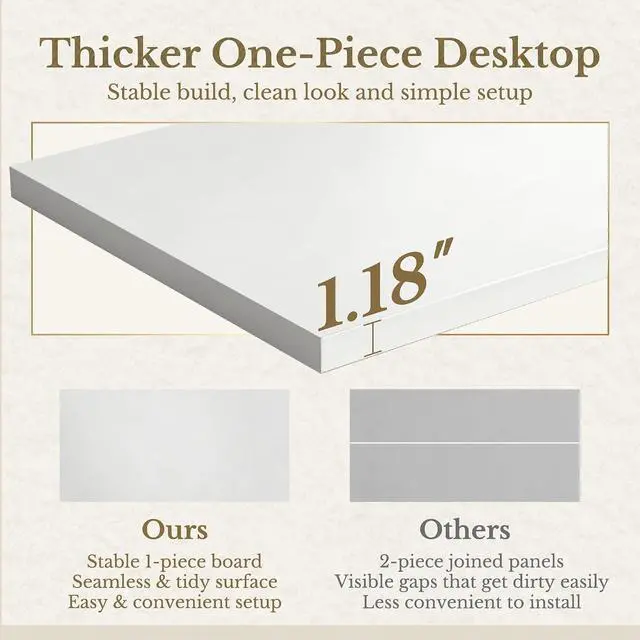 Alt view image 5 of 7 - L Shaped Standing Desk, 67 Inches Electric Adjustable Desk with Storage & 2 File Cabinets, Fluted Executive Corner Desk for Home Office with Built-in Outlets1.18" Desktop, White