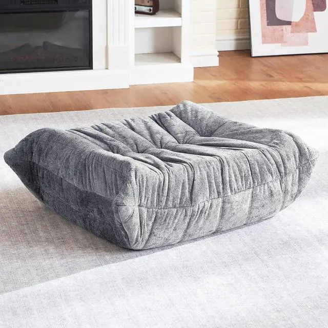 Main image of Bean Bag Ottoman,Foot Rest,Fireside Chair Memory Foam Lazy Bean Bag Sofa for Living Room,Bedroom,Dorm,Office (Ottoman-Light Grey)
