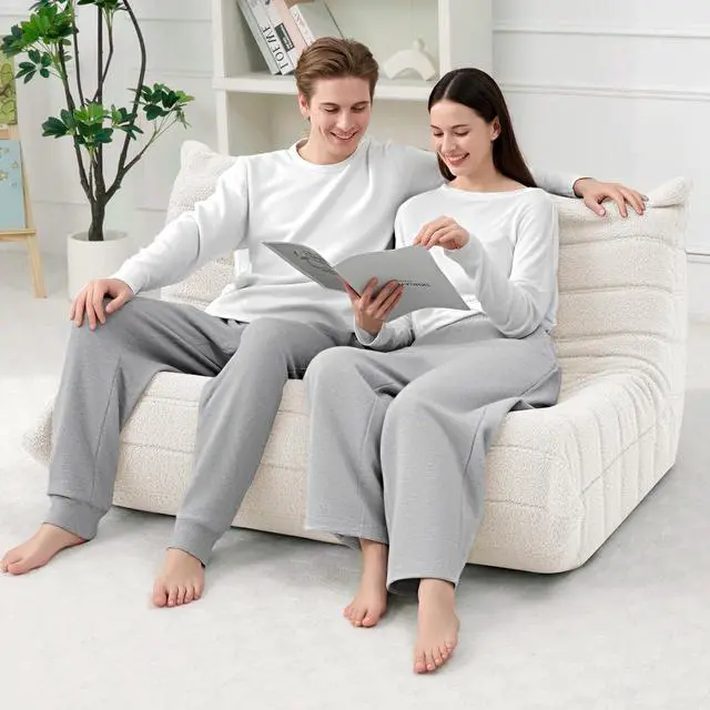 Alt view image 4 of 7 - Bean Bag Chairs Fireside Lazy Floor Sofa, Soft Teddy Fleece 2 Seater Sofa with High-Resilience Foam FillingBeanbag for Living Room, Bedroom, Office (Beige Teddy)
