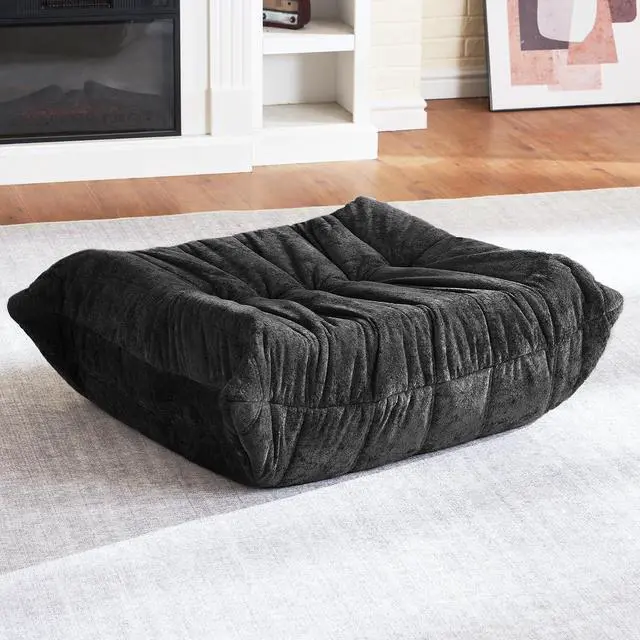 Main image of Bean Bag Ottoman,Foot Rest,Fireside Chair Memory Foam Lazy Bean Bag Sofa for Living Room,Bedroom,Dorm,Office (Ottoman-Black)