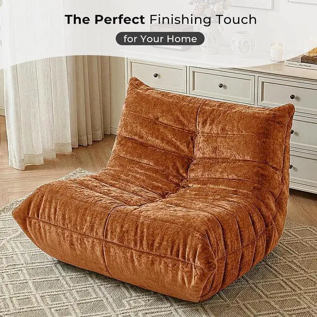 Alt view image 6 of 7 - Bean Bag Chair, Giant Bean Bag Chairs for Adults, Bean Bag Sofa with Filler Faux Fur, Memory Foam Bean Bag Couches Fireside Lazy Sofa for Living Room, Bedroom, Office (Brown)