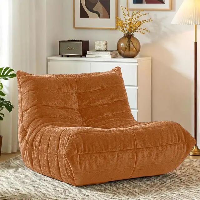 Main image of Bean Bag Chair, Giant Bean Bag Chairs for Adults, Bean Bag Sofa with Filler Faux Fur, Memory Foam Bean Bag Couches Fireside Lazy Sofa for Living Room, Bedroom, Office (Brown)