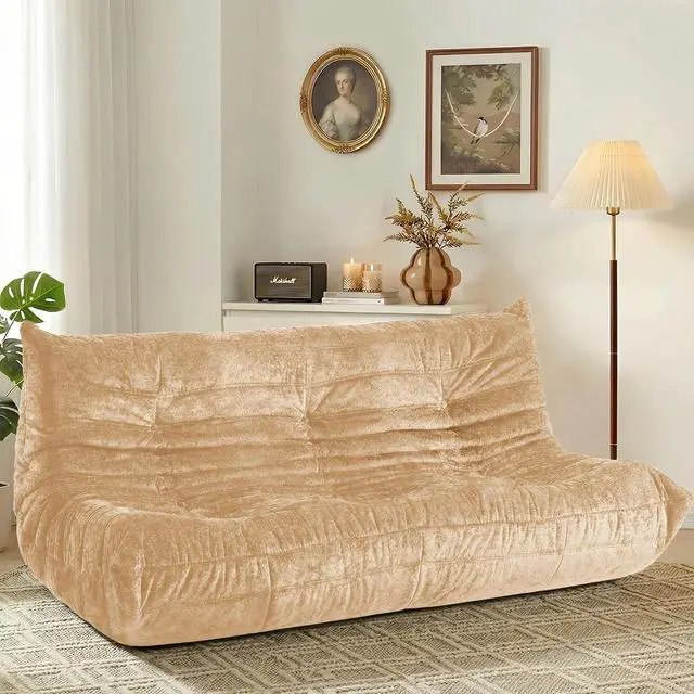 Main image of Bean Bag Chair, Giant Bean Bag Chairs for Adults, 3 Seater Fireside Chair, Lazy Large Floor Bean Bag Sofa for Living Room, Bedroom, Dorm, Office (Khaki)