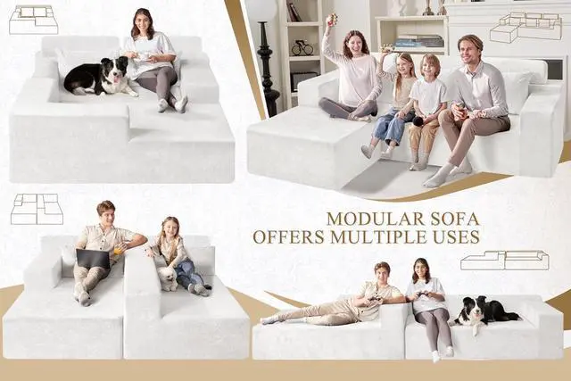 Alt view image 6 of 7 - 105" L-Shape Modular Sectional Sofa Couch for Living Room,No Assembly Required,Modular Comfy Sofa with Deep Seat for Living Room Bedroom,Luxury Distressed Velvet(Left,Beige)