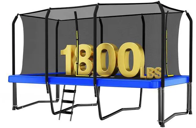 Main image of Zupapa 1800LBS Weight Capacity Rectangle Trampoline 10x17FT 9X15FT 8X14FT Outdoor Square Gymnastics Trampolines with Basketball Hoops for Kids Adults Long Large Big Rectangular Tumbling Trampolin