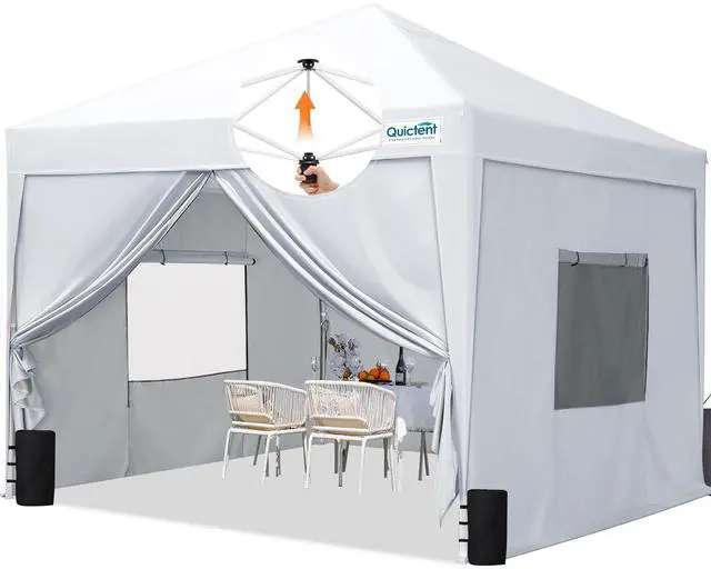 Main image of Privacy 10x10 Pop Up Canopy with Sidewalls & Mesh Windows | One-person Easy Setup, Roll-up Ventilated Mesh Windows, Waterproof Enclosed Canopy, Includes Roller Bag