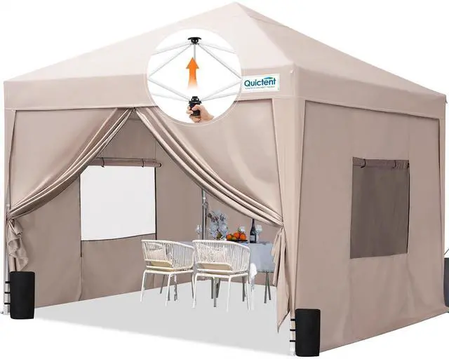 Main image of Privacy 6.6x6.6 Pop Up Canopy with Sidewalls & Mesh Windows | One-person Easy Setup, Roll-up Ventilated Mesh Windows, Waterproof Enclosed Canopy, Includes Roller Bag
