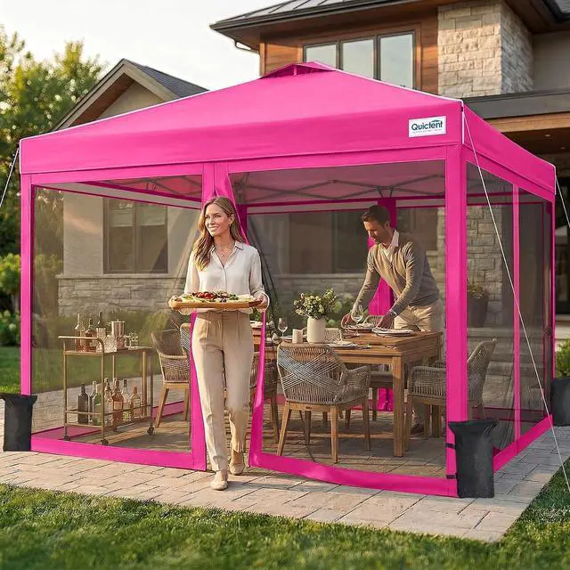 Main image of 10x10 Pop Up Canopy Tent with Netting & Magnetic Doors | One-Person Instant Setup, Auto-Close Magnetic Doors, Screen House Design, Waterproof Canopy for Outdoor Use