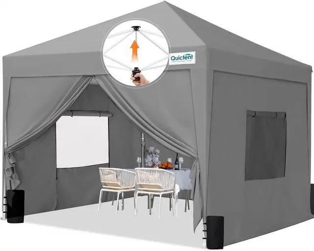 Main image of Privacy 8x8 Pop Up Canopy with Sidewalls & Mesh Windows | One-person Easy Setup, Roll-up Ventilated Mesh Windows, Waterproof Enclosed Canopy, Includes Roller Bag
