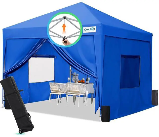 Main image of Privacy 8x8 Pop Up Canopy with Sidewalls & Mesh Windows | One-person Easy Setup, Roll-up Ventilated Mesh Windows, Waterproof Enclosed Canopy, Includes Roller Bag