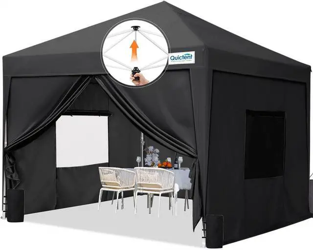 Main image of Privacy 10x10 Pop Up Canopy with Sidewalls & Mesh Windows | One-person Easy Setup, Roll-up Ventilated Mesh Windows, Waterproof Enclosed Canopy, Includes Roller Bag