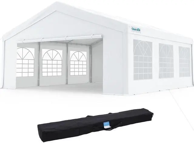 Main image of 20x20ft Heavy Duty Party Tent Outdoor Canopy with Church Windows | Side-Opening Screen Sidewalls, 1.5" Galvanized Steel Frame,160G PE Waterproof Canopy for Weddings, Parties & Events