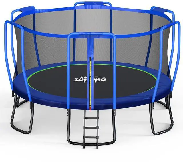 Main image of Zupapa 1800LBS Capacity No-Gap Design 16 15 14 12 10FT Trampoline with Safety Enclosure Net and Non-Slip Ladder 10-Year Quality Assurance Perfect for Kids Family Outdoor Backyard Fun