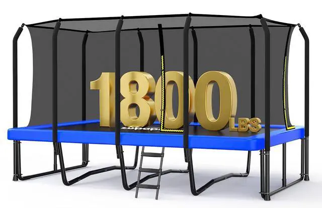 Main image of Zupapa 1800LBS Weight Capacity Rectangle Trampoline 10x17FT Outdoor Square Gymnastics Trampolines with 10-Year Quality Assurance for Kids Adults Long Large Big Rectangular Backyard Trampoline