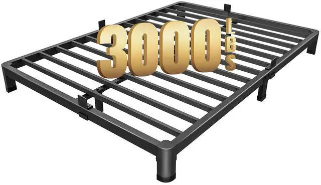 Main image of MAF 4 Inch Full Size Metal Platform Bed Frame with Round Corner Legs | Mattress Slide Stopper, 3000 LBS Heavy Duty Steel Slats Support, Noise Free, No Box Spring Needed, Easy Assembly, Anti-Slip