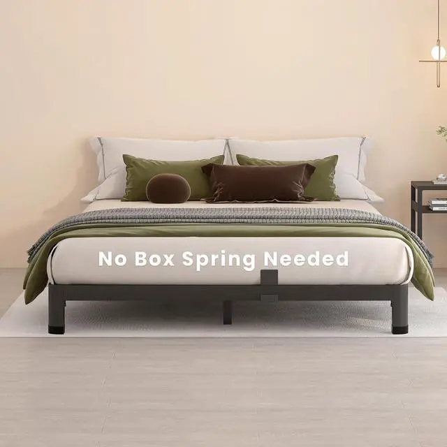 Alt view image 2 of 7 - MAF 4 Inch Full Size Metal Platform Bed Frame with Round Corner Legs | Mattress Slide Stopper, 3000 LBS Heavy Duty Steel Slats Support, Noise Free, No Box Spring Needed, Easy Assembly, Anti-Slip