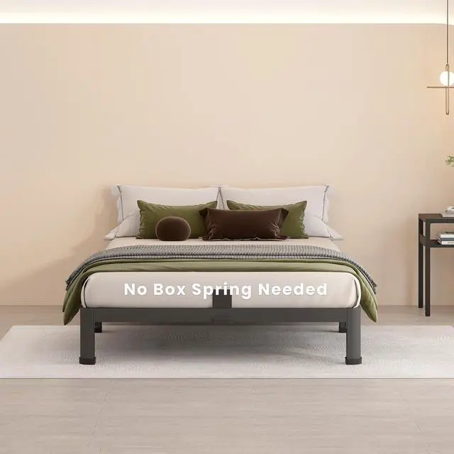 Alt view image 2 of 7 - MAF 4 Inch Twin Metal Platform Bed Frame with Round Corner Legs | Mattress Slide Stopper, 3000 LBS Heavy Duty Steel Slats Support, Noise Free, No Box Spring Needed, Easy Assembly, Anti-Slip