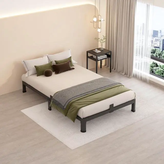 Alt view image 6 of 7 - MAF 4 Inch Twin Metal Platform Bed Frame with Round Corner Legs | Mattress Slide Stopper, 3000 LBS Heavy Duty Steel Slats Support, Noise Free, No Box Spring Needed, Easy Assembly, Anti-Slip