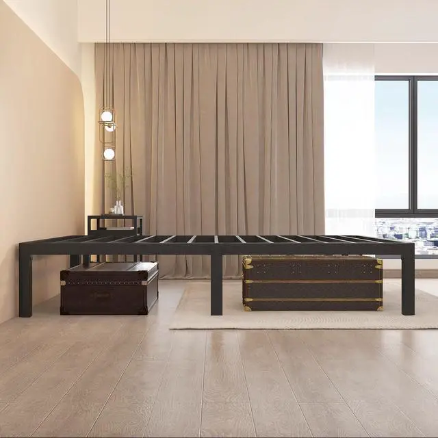 Alt view image 7 of 7 - MAF 14 Inch Full Size Metal Platform Bed Frame with Round Corner Legs | Mattress Baffle, 3000 LBS Heavy Duty Steel Slat Support, Noise Free, No Box Spring Needed, Easy Assembly, 12.4" Storage Space