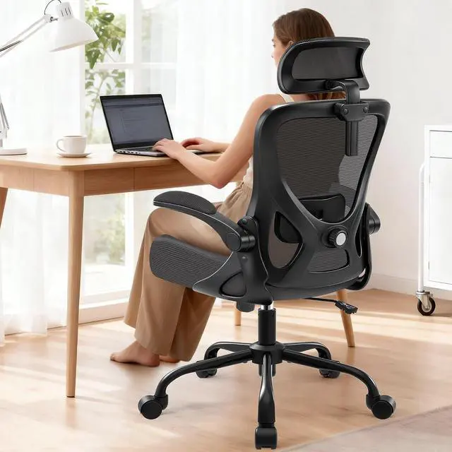 Main image of AreShark Office Chair - Ergonomic Desk Chair Breathable Mesh Chair with 2D Headrest & Adjustable Lumbar Support - Executive High Back Rolling Swivel Computer Gaming Chair with Wheels Flip-up Armrests