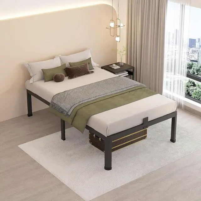 Alt view image 2 of 7 - MAF 12 Inch Twin Metal Platform Bed Frame with Round Corner Legs | Mattress Baffle, 3000 LBS Heavy Duty Steel Slat Support, Noise Free, No Box Spring Needed, Easy Assembly, 10.4" Storage Space