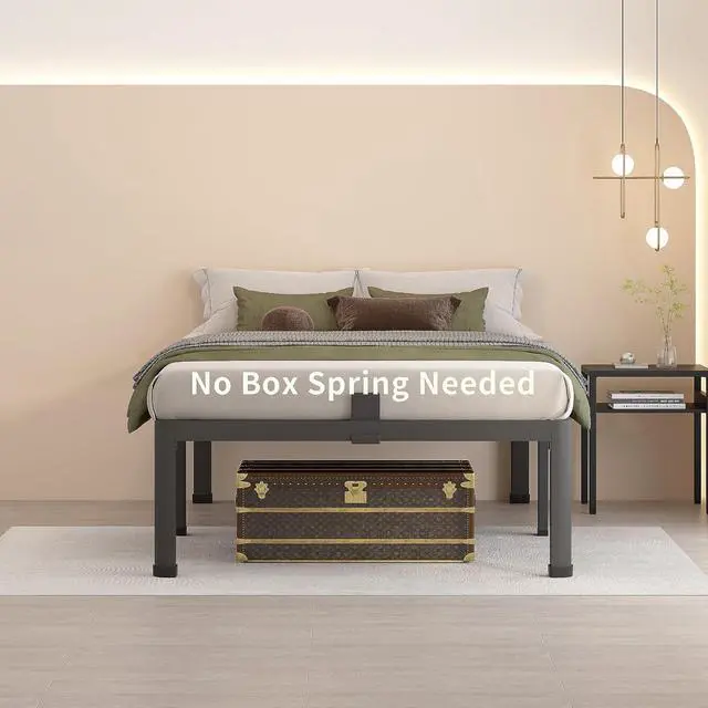 Alt view image 5 of 7 - MAF 12 Inch Twin Metal Platform Bed Frame with Round Corner Legs | Mattress Baffle, 3000 LBS Heavy Duty Steel Slat Support, Noise Free, No Box Spring Needed, Easy Assembly, 10.4" Storage Space