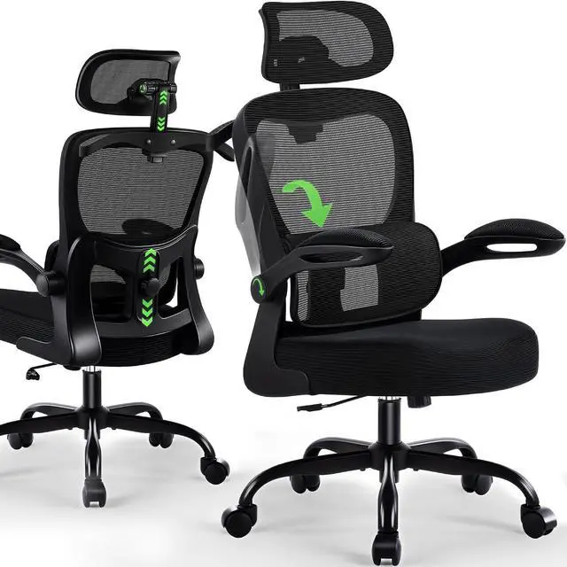 Main image of AreShark Office Chair Ergonomic Desk Chairs with Adjustable Lumbar Support& Headrest Hanger, High Back Breathable Mesh Chair with Wheels, Rolling Swivel Comfy Task Computer Chair for Home Work Gaming