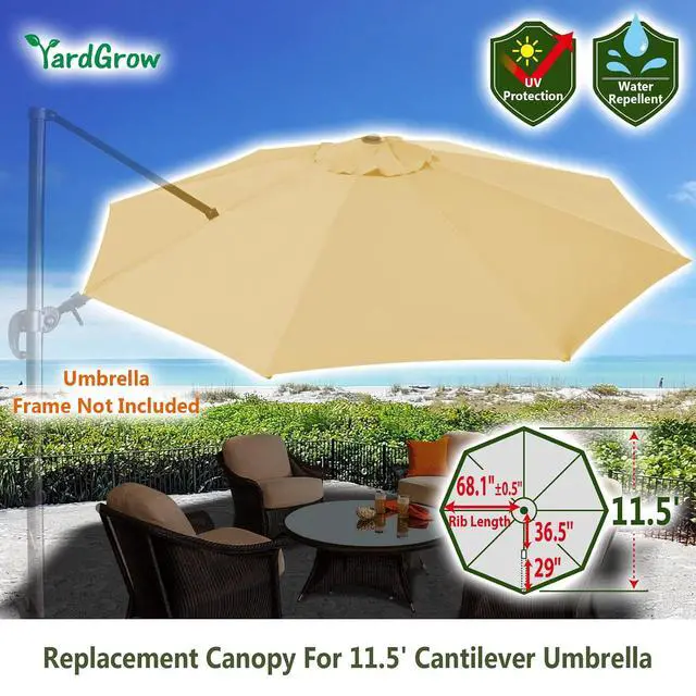 Alt view image 2 of 7 - YardGrow Patio Umbrella Canopy Replacement for 11.5' Roma Cantilever Patio Umbrella, Canopy ONLY, Frame NOT Included