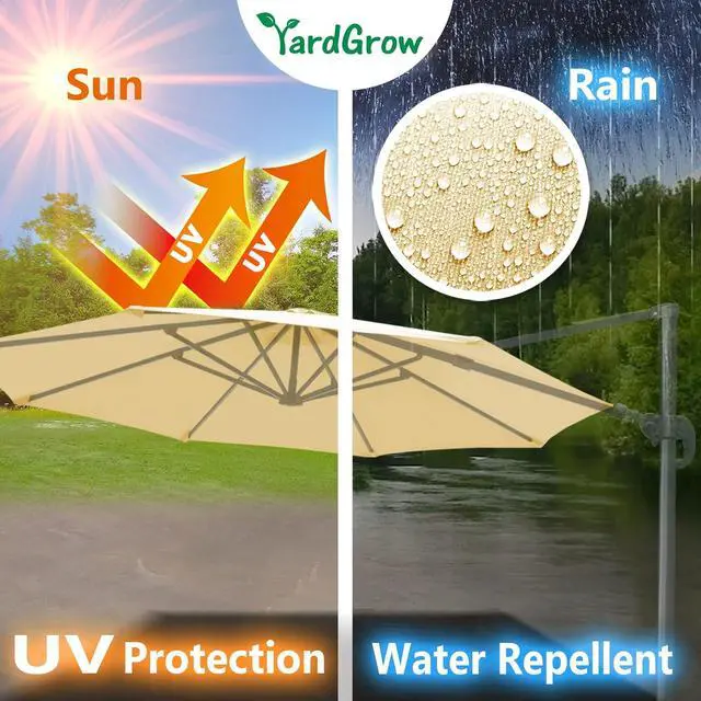 Alt view image 4 of 7 - YardGrow Patio Umbrella Canopy Replacement for 11.5' Roma Cantilever Patio Umbrella, Canopy ONLY, Frame NOT Included
