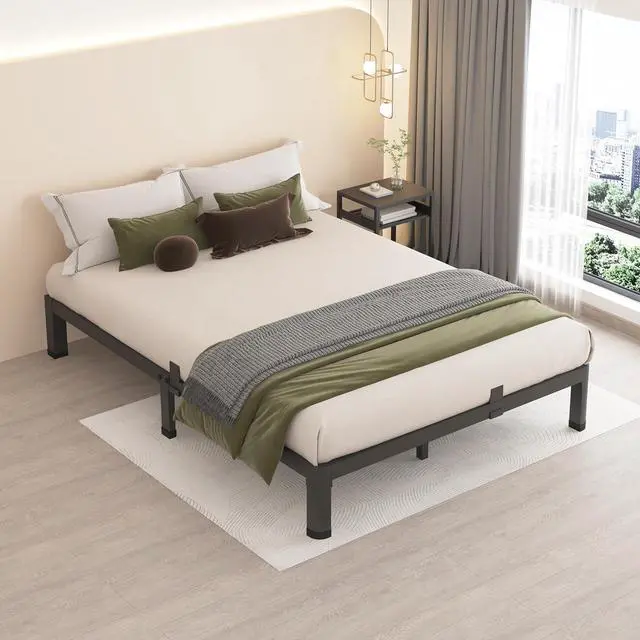Alt view image 6 of 7 - MAF 7 Inch Full Size Metal Platform Bed Frame with Round Corner Legs | Mattress Slide Stopper, 3000 LBS Heavy Duty Steel Slats Support, Noise Free, No Box Spring Needed, Easy Assembly, Anti-Slip