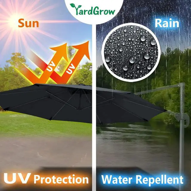 Alt view image 6 of 7 - YardGrow Patio Umbrella Canopy Replacement for 11.5' Roma Cantilever Patio Umbrella, Canopy ONLY, Frame NOT Included