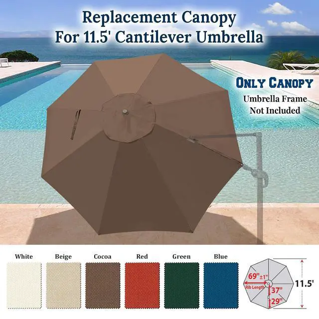 Alt view image 4 of 7 - YardGrow Patio Umbrella Canopy Replacement for 11.5' Roma Cantilever Patio Umbrella, Canopy ONLY, Frame NOT Included