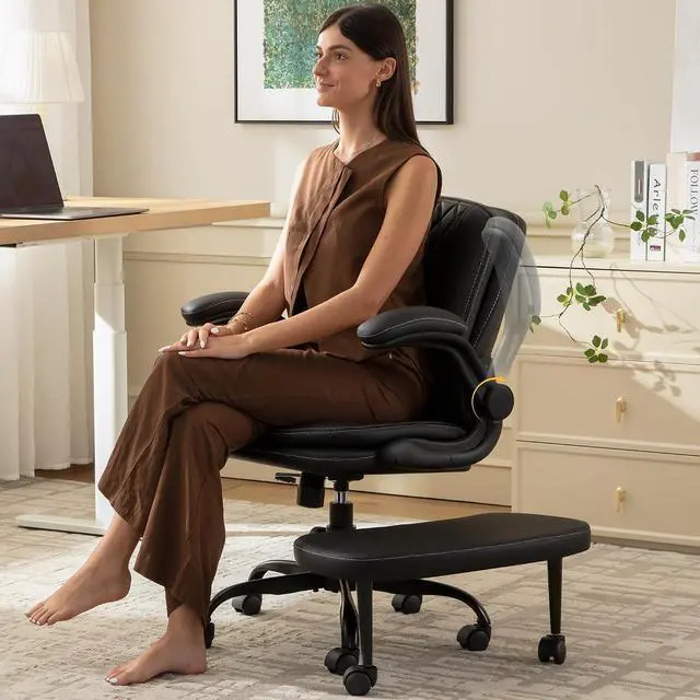 Main image of AreShark Cross Legged Office Chair,ADHD Criss Cross Desk Chair with Wheels & Stretchable Rotating Footrest,Height Adjustable Wide Yoga Kneeling Meditation Chair with Flip-up Armrests Back Support