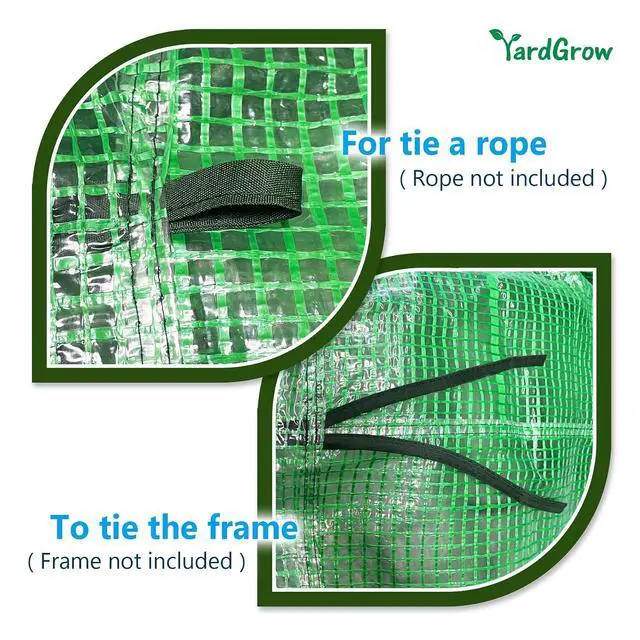 Alt view image 6 of 7 - YardGrow Greenhouse Replacement Cover Larger Walk in Outdoor Plant Gardening Greenhouse, Cover ONLY, Frame Does NOT Included (20x10x7 FT)
