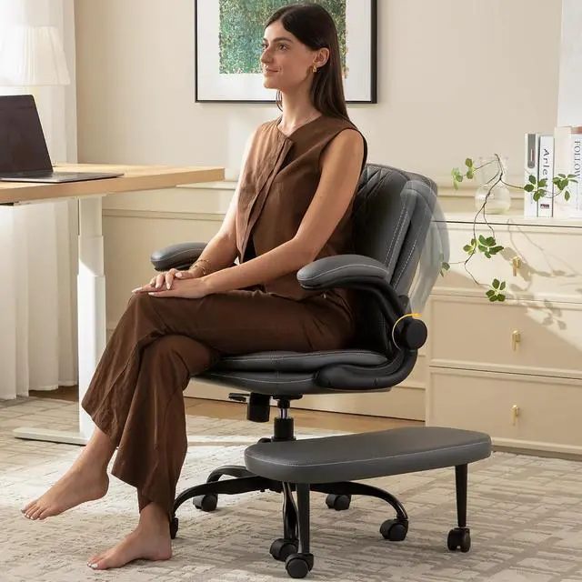 Main image of AreShark Cross Legged Office Chair,ADHD Criss Cross Desk Chair with Wheels & Stretchable Rotating Footrest,Height Adjustable Wide Yoga Kneeling Meditation Chair with Flip-up Armrests Back Support