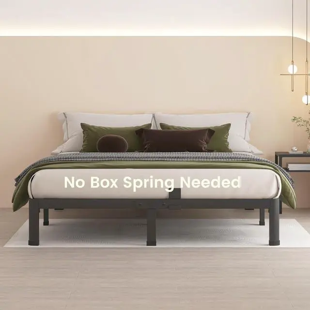 Alt view image 2 of 7 - MAF 7 Inch King Metal Platform Bed Frame with Round Corner Legs | Mattress Slide Stopper, 3000 LBS Heavy Duty Steel Slats Support, Noise Free, No Box Spring Needed, Easy Assembly, Anti-Slip
