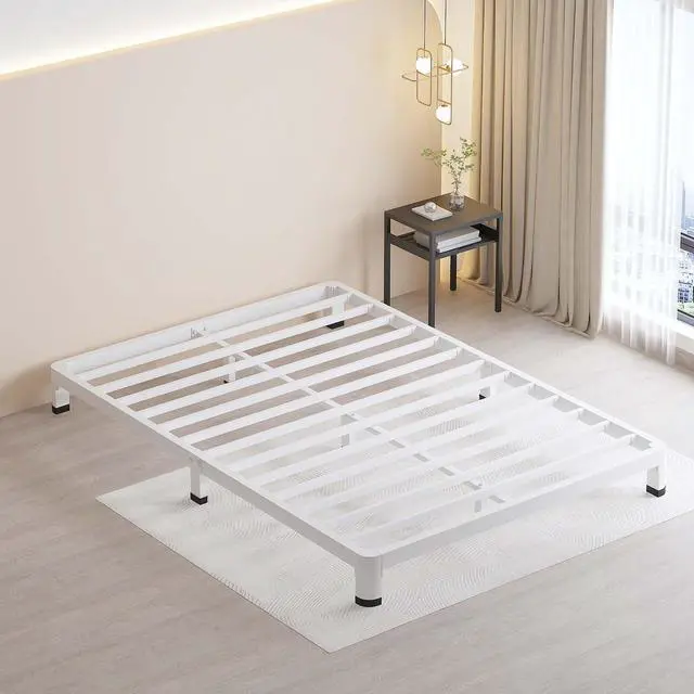 Alt view image 7 of 7 - MAF 14 Inch Twin Metal Platform Bed Frame White with Round Corner Legs | Mattress Slide Stopper, 3000 LBS Heavy Duty Steel Slats Support, Noise Free, No Box Spring Needed, Easy Assembly, Anti-Slip